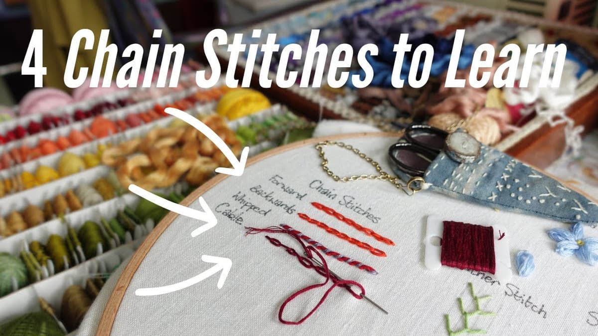 How to Chain Stitch - Basic + 3 Variations (Embroidery)