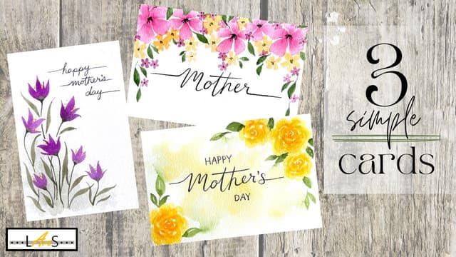 How to Make a Mother's Day Card - 3 Easy Watercolor Designs