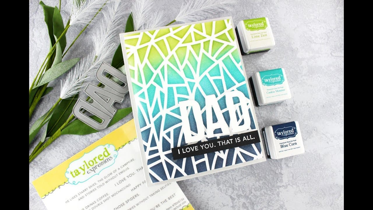 How to Make a Father's Day Card with Bold Stencil Ink Blending