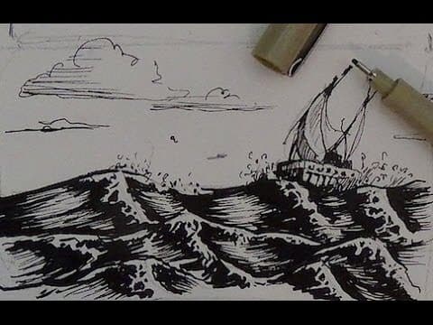 How to Draw Water in Pen and Ink (8-Step Seascape Tutorial)