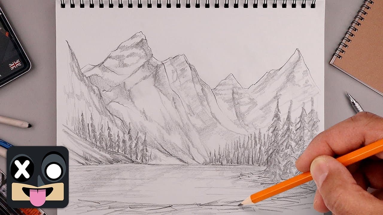 How to Draw Mountains: Pencil Landscape Step by Step
