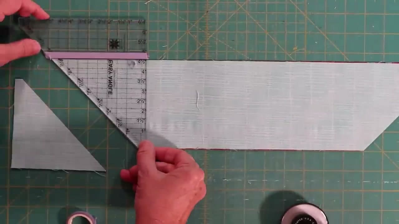 Step 5: Method 5: Easy Angle Ruler for Jelly Roll Strips - How to Make Half-Square Triangles: 6 Easy HST Methods