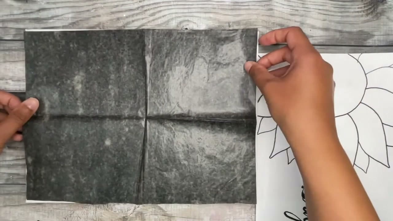 Step 1: Lay Graphite Transfer Paper Dark Side Down on the Canvas - How to Transfer a Sketch to Canvas (2 Easy Ways)