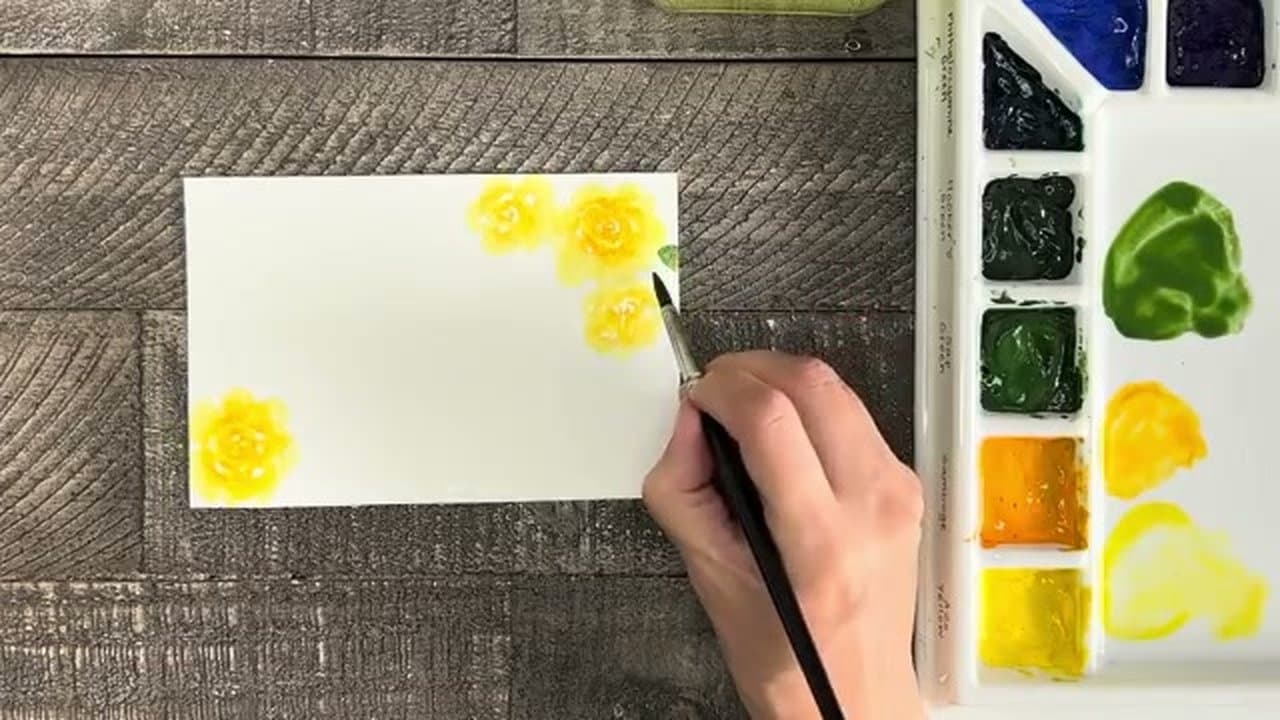Step 4: Step 4: Add Leaves and a Soft Background Wash