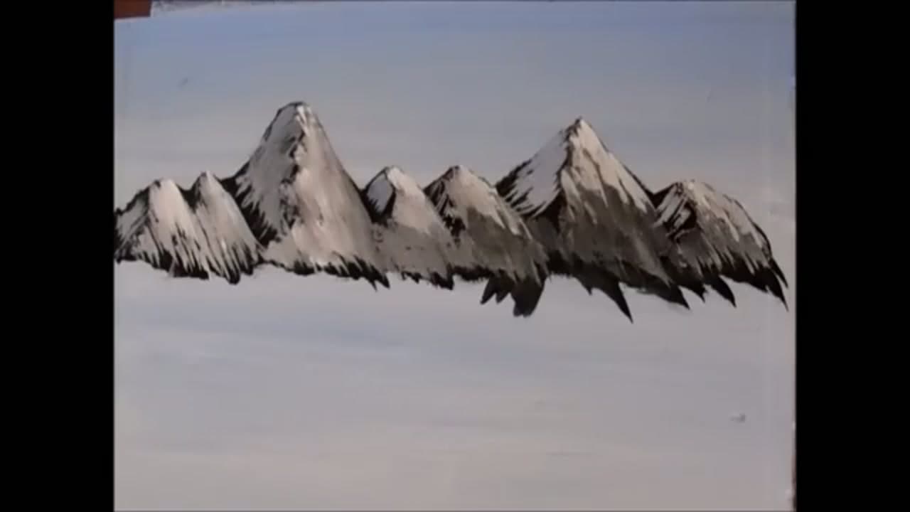 The finished result: How to Paint Mountains with Acrylics