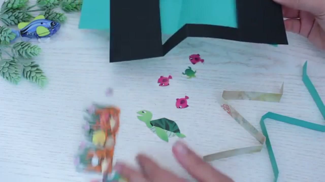 Step 5: Cut Figures and Mount Them on Acetate - How to Make a 3D Card (Paper Spring Pop-Up Birthday Card)