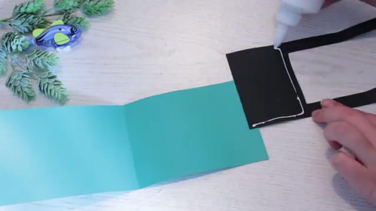 Step 6: Glue the Springs Behind the Window - How to Make a 3D Card (Paper Spring Pop-Up Birthday Card)