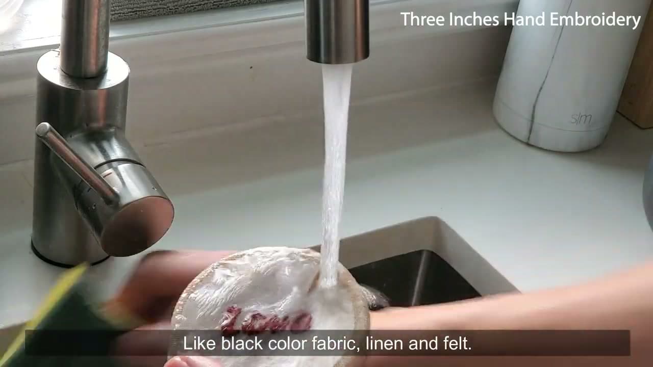 Step 4: Stitch, Then Rinse the Stabilizer Away - How to Transfer an Embroidery Pattern (4 Easy Methods)