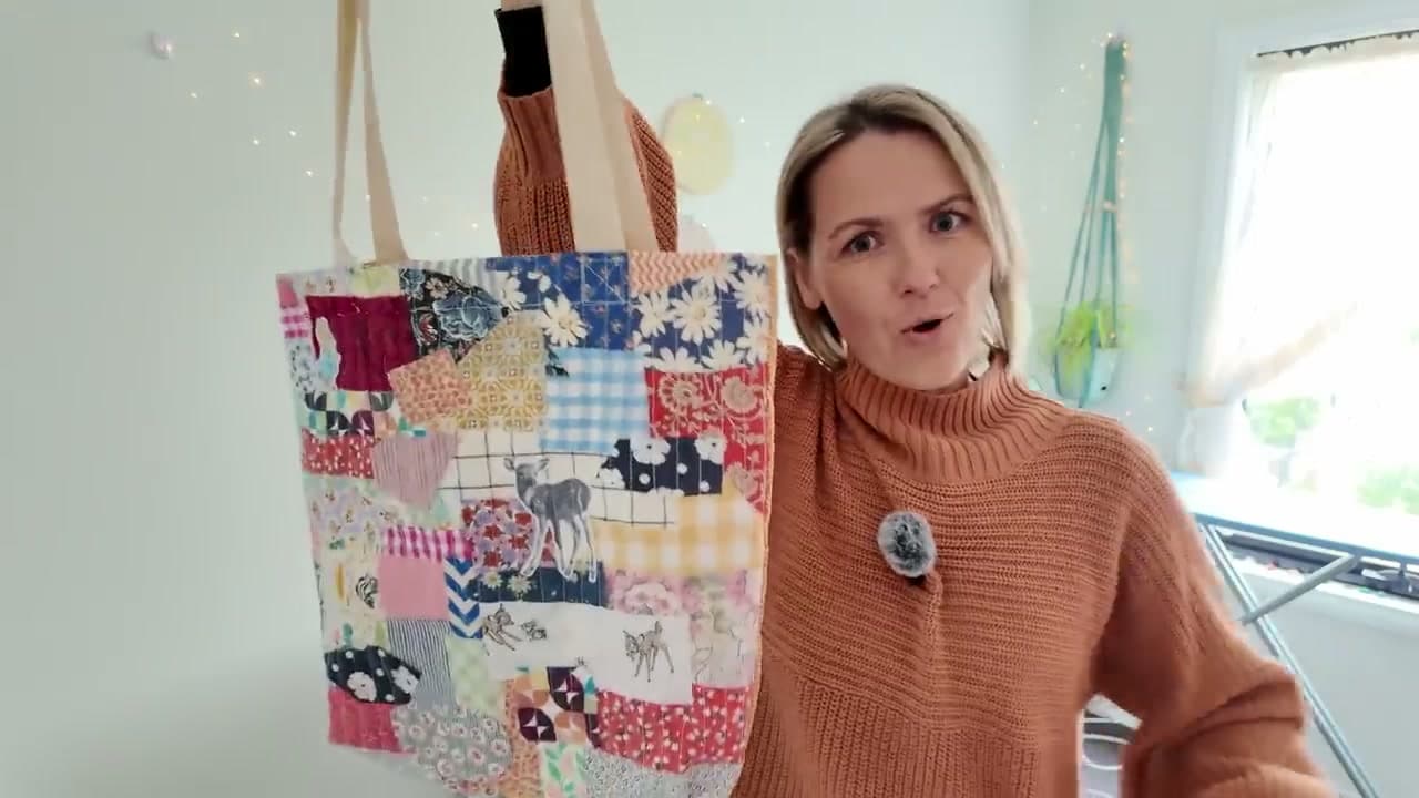 Step 3: Build a Patchwork Tote Bag with Loose Scraps