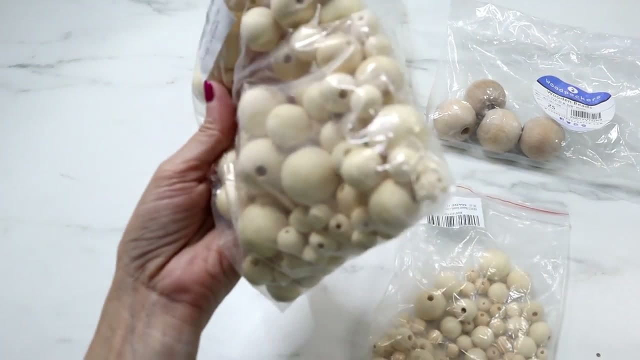 Step 1: Buy Wood Beads in Three Sizes - How to Make Christmas Ornaments