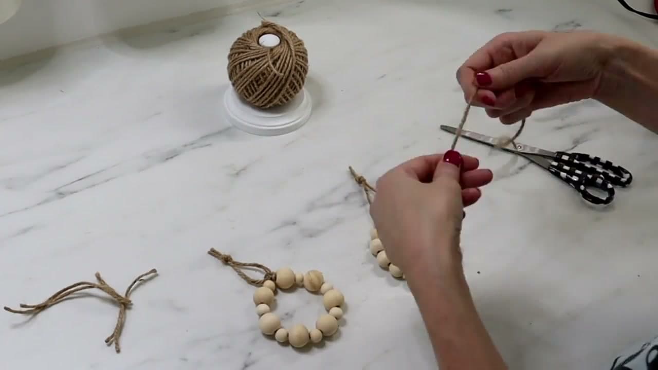 Step 3: Thread the Wreath Onto Floral Wire - How to Make Christmas Ornaments