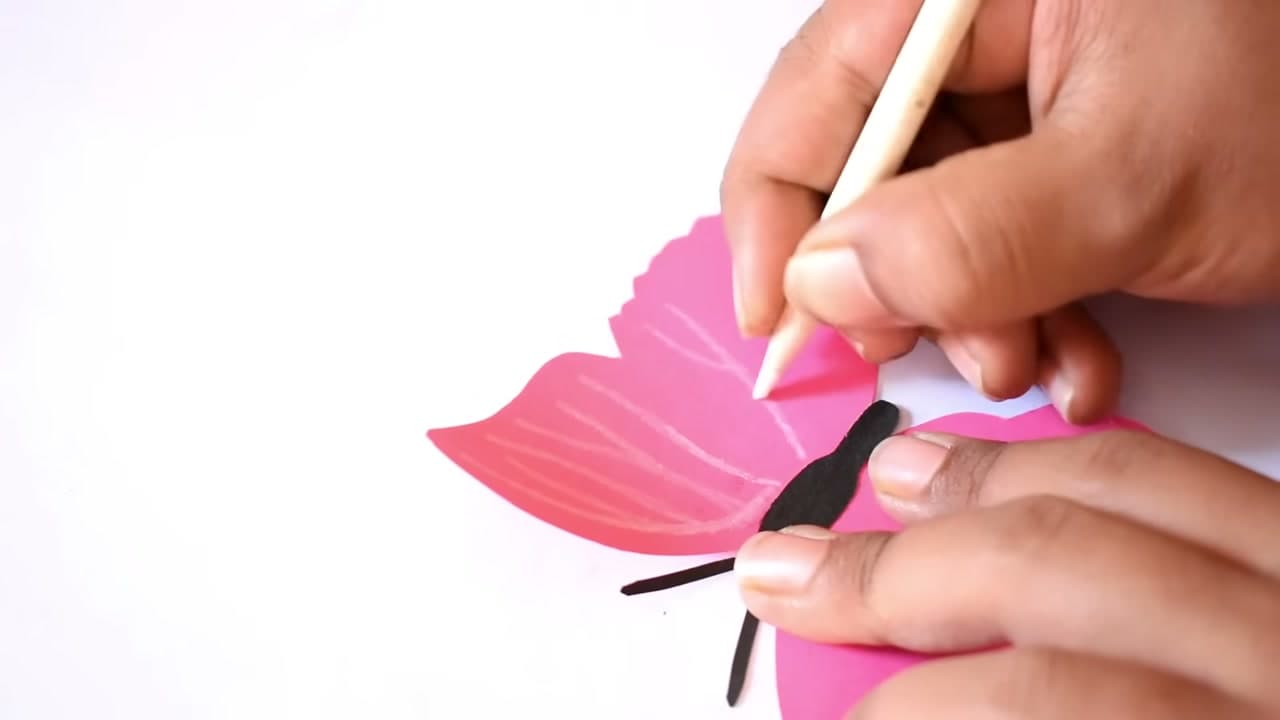 Step 4: Add Wing Detail - How to Make Paper Butterflies (Wall Decor)