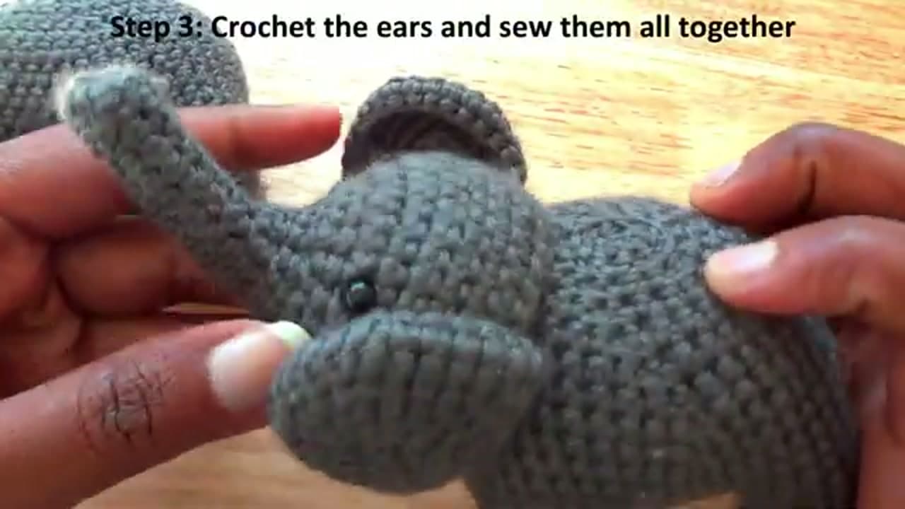 The finished result: How to Crochet an Elephant (Beginner Amigurumi Pattern)