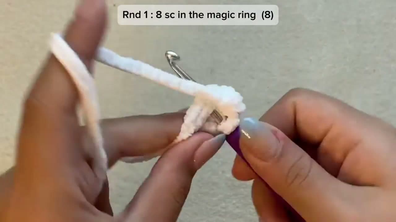 Step 1: Start with a Magic Ring - How to Crochet a Panda Plushie