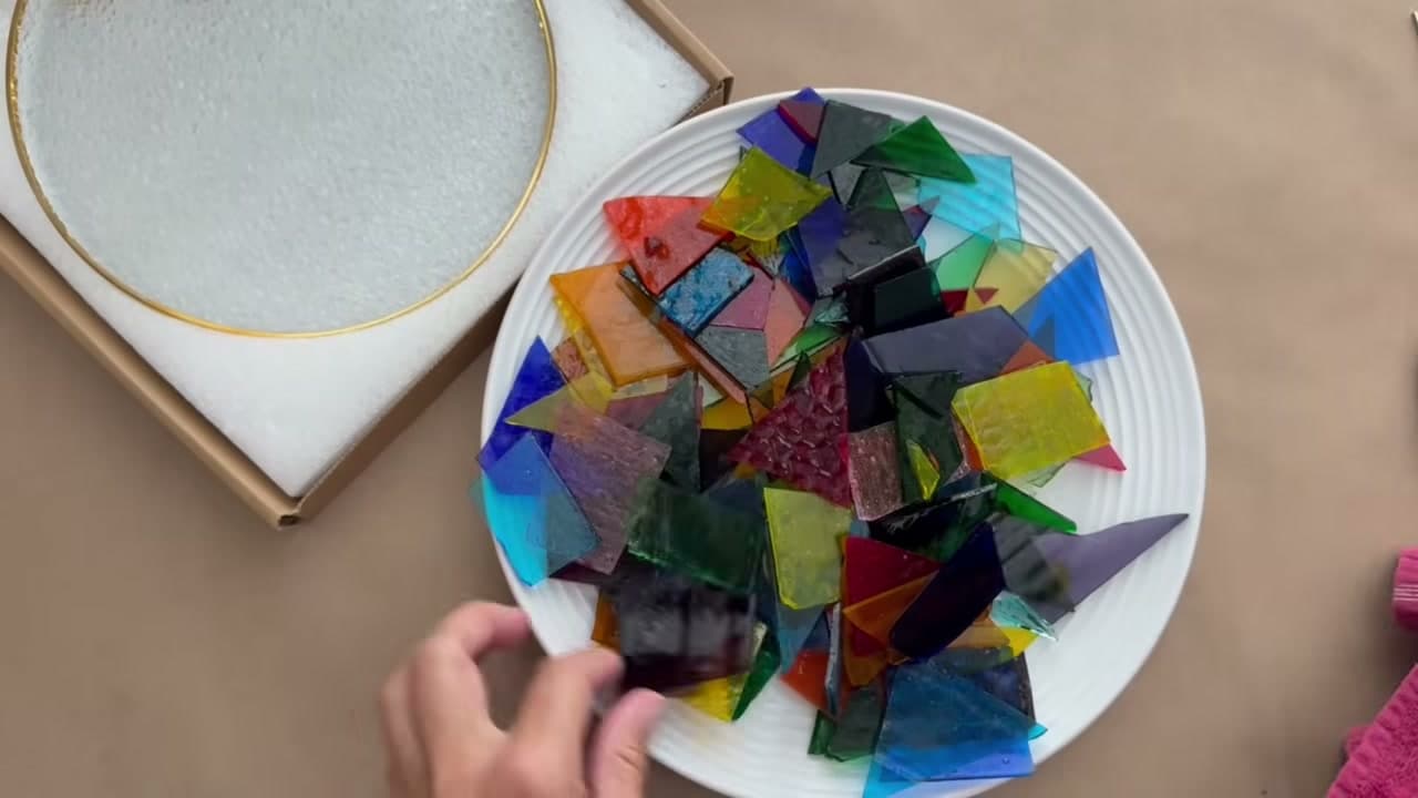 Step 1: Sort Your Glass Scraps by Colour - How to Make a Mosaic Suncatcher