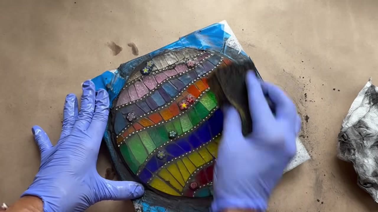 Step 10: Wipe Back and Polish - How to Make a Mosaic Suncatcher