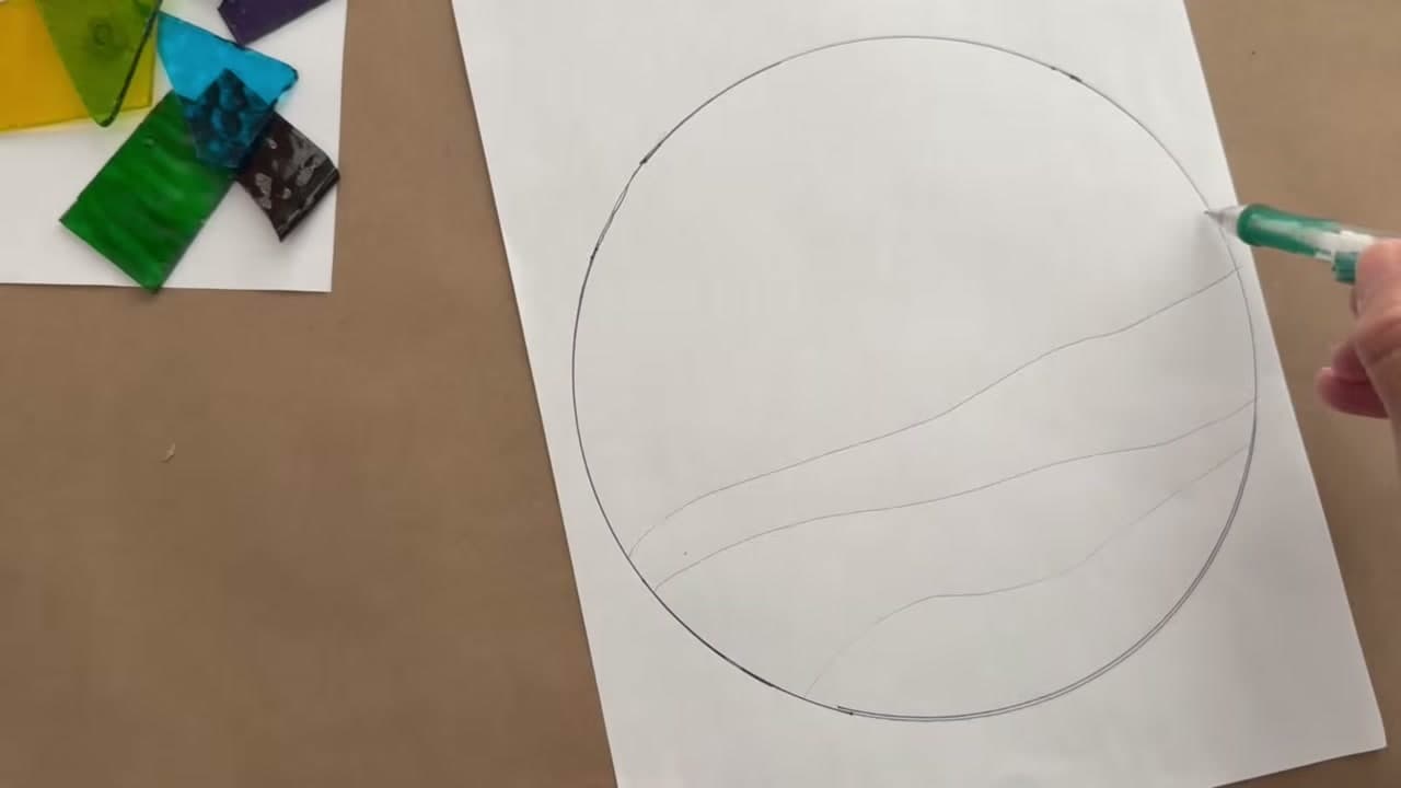 Step 2: Sketch Your Design on Paper - How to Make a Mosaic Suncatcher