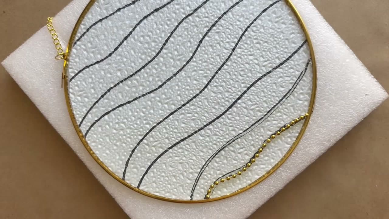 Step 6: Glue Down the Ball Chain - How to Make a Mosaic Suncatcher