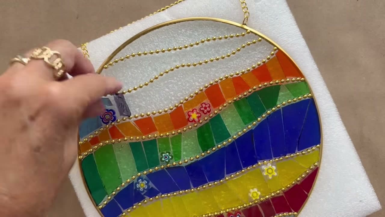 Step 8: Fill Each Section One Colour at a Time - How to Make a Mosaic Suncatcher