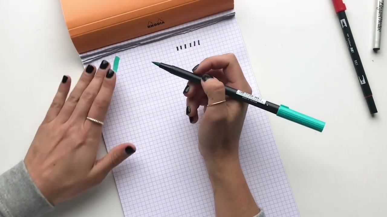 Step 3: Hold the Pen at 45 Degrees - How to Do Brush Pen Calligraphy - 7 Step Beginner Guide