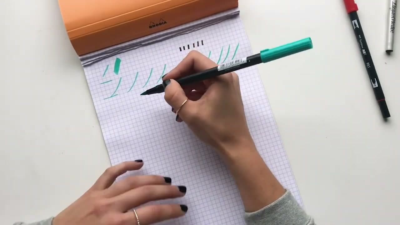 Step 5: Practice Heavy Downstrokes - How to Do Brush Pen Calligraphy - 7 Step Beginner Guide