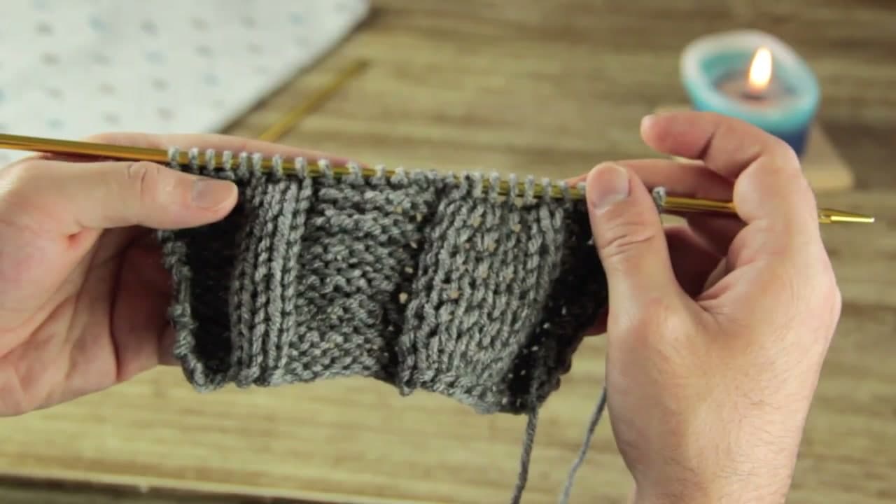 Step 1: Stretch the Ribbed Swatch to Find the Cable Column - How to Knit Cables