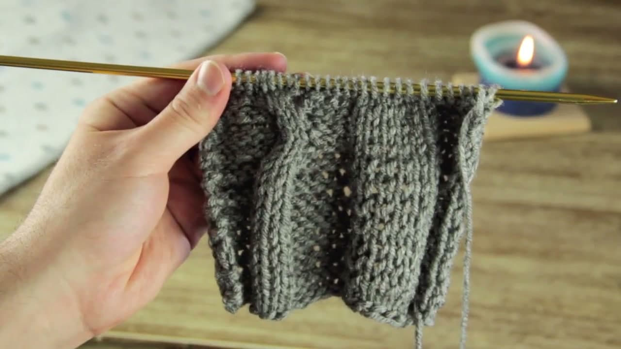 Step 7: Hold Up the Swatch to Read the Zigzag Cable Path - How to Knit Cables