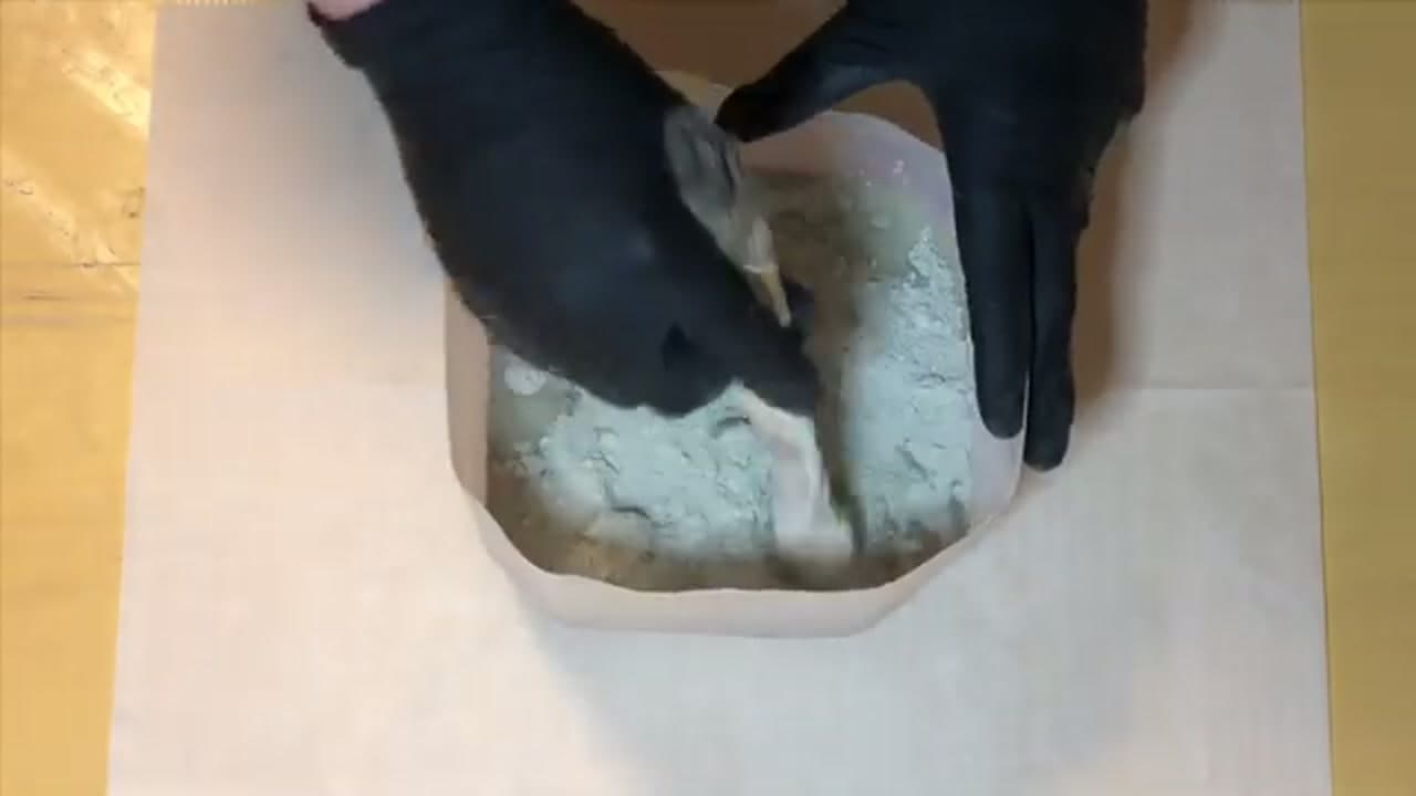 Step 1: Mix the Concrete - How to Make Concrete Coasters with Gold Leaf Edges