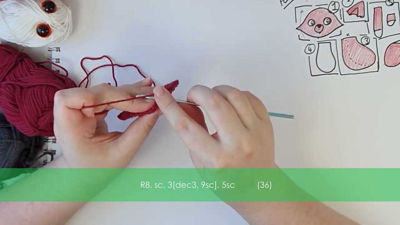 Step 2: Shape the Snout and Cheeks - How to Crochet a Fox (Amigurumi Pattern, Step by Step)