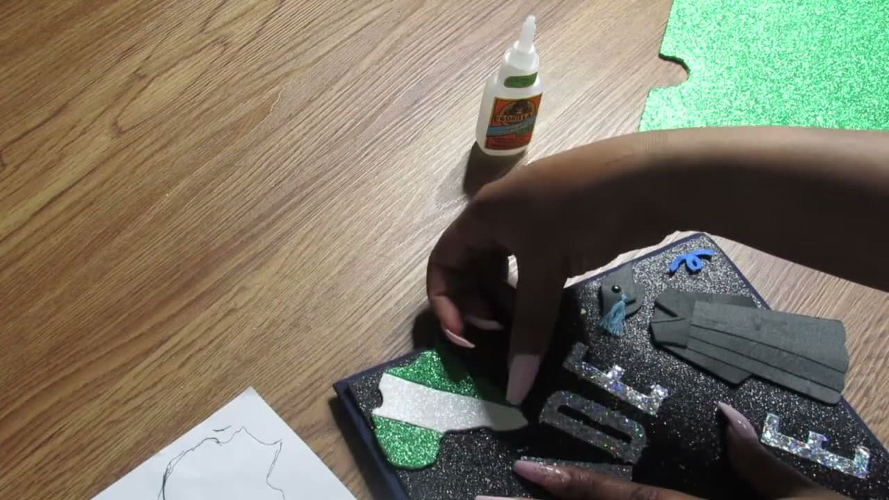 Step 7: Step 7: Glue Letters and Designs Down for Good