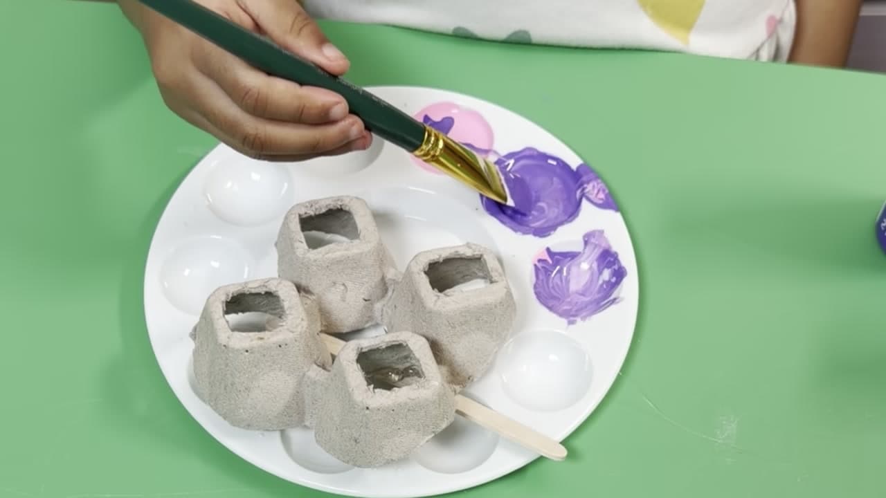 Step 4: Paint the Egg Carton Butterfly Wings - How to Make an Egg Carton Butterfly Suncatcher