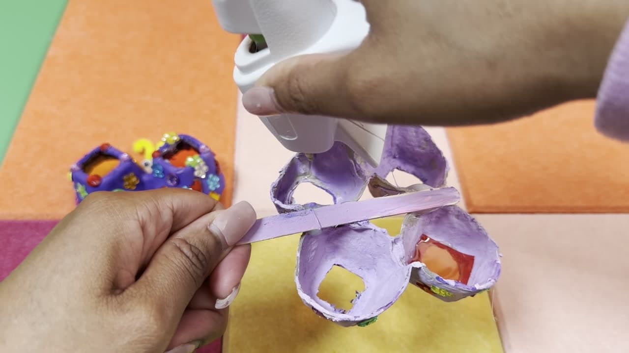 Step 6: Hot Glue a Craft Stick Body to the Butterfly - How to Make an Egg Carton Butterfly Suncatcher