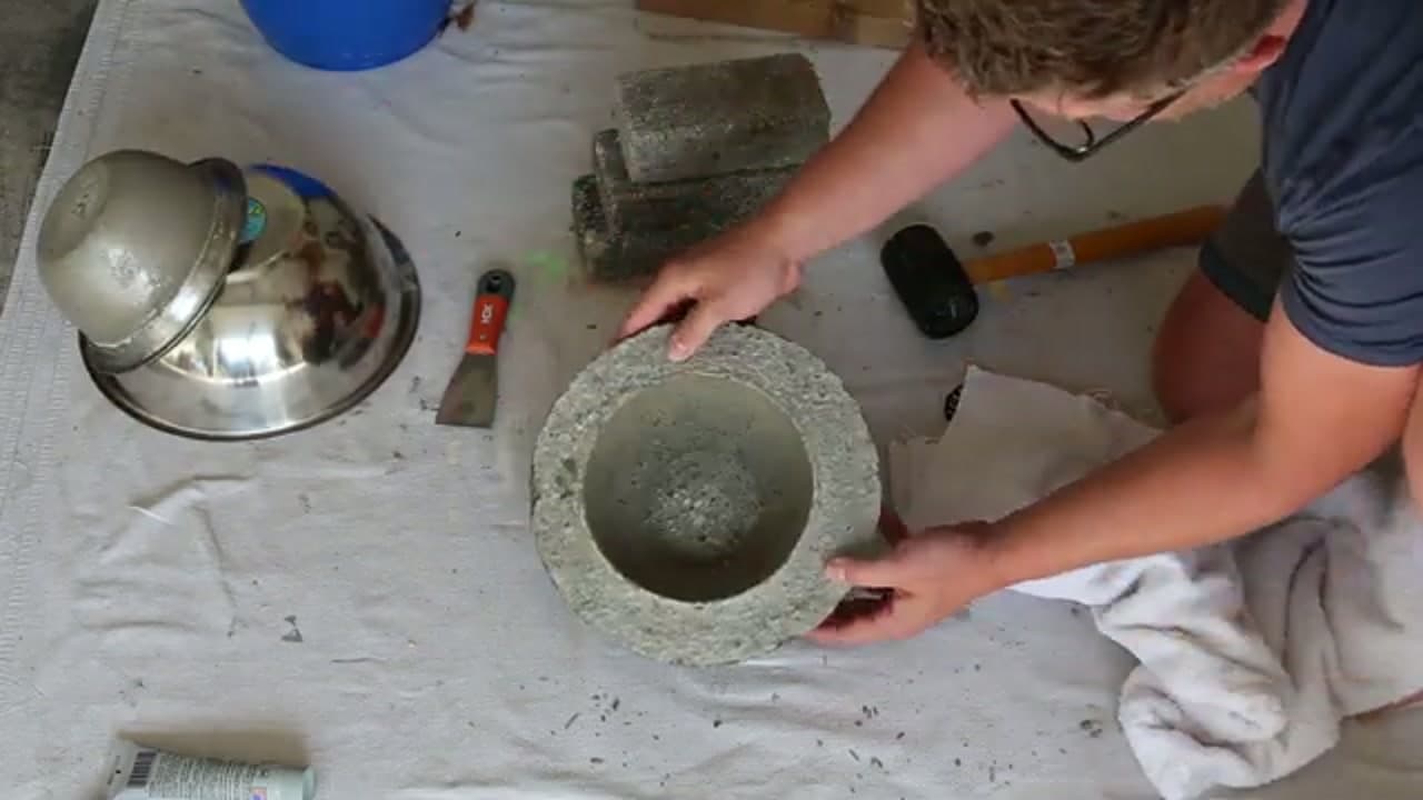 The finished result: How to Make a Concrete Bowl