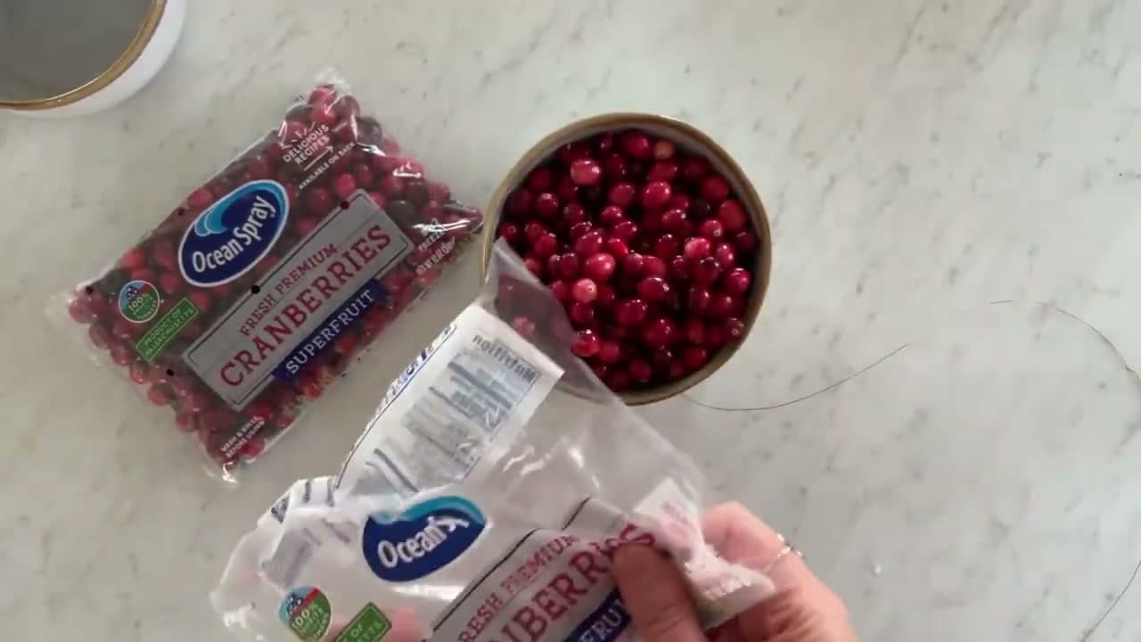 Step 2: Empty the Cranberry Bags Into a Bowl - How to Make a Christmas Garland
