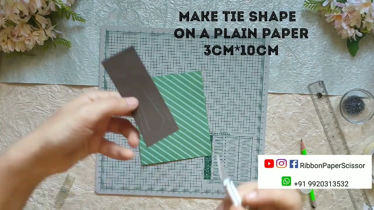Step 3: Draw the Tie Template - How to Make a Father's Day Tie Shaker Card