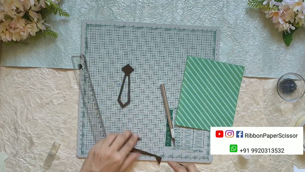 Step 4: Cut the Tie Frame from Brown Cardstock - How to Make a Father's Day Tie Shaker Card