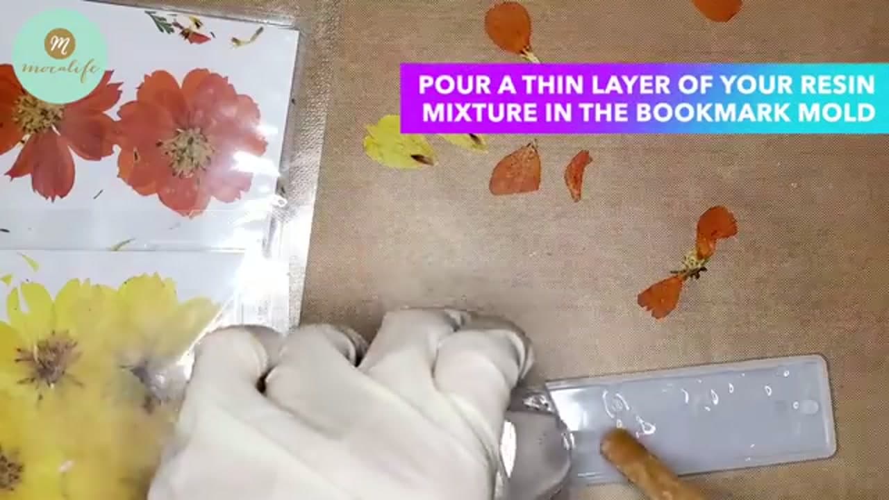 Step 1: Mix Resin and Pour a Base Layer - How to Make Resin Bookmarks (3 Easy Techniques)