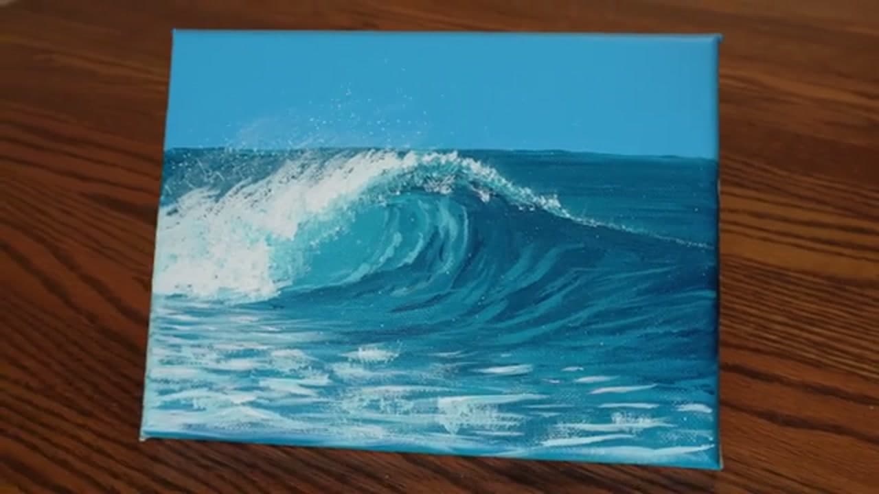The finished result: How to Paint Ocean Waves with Acrylics