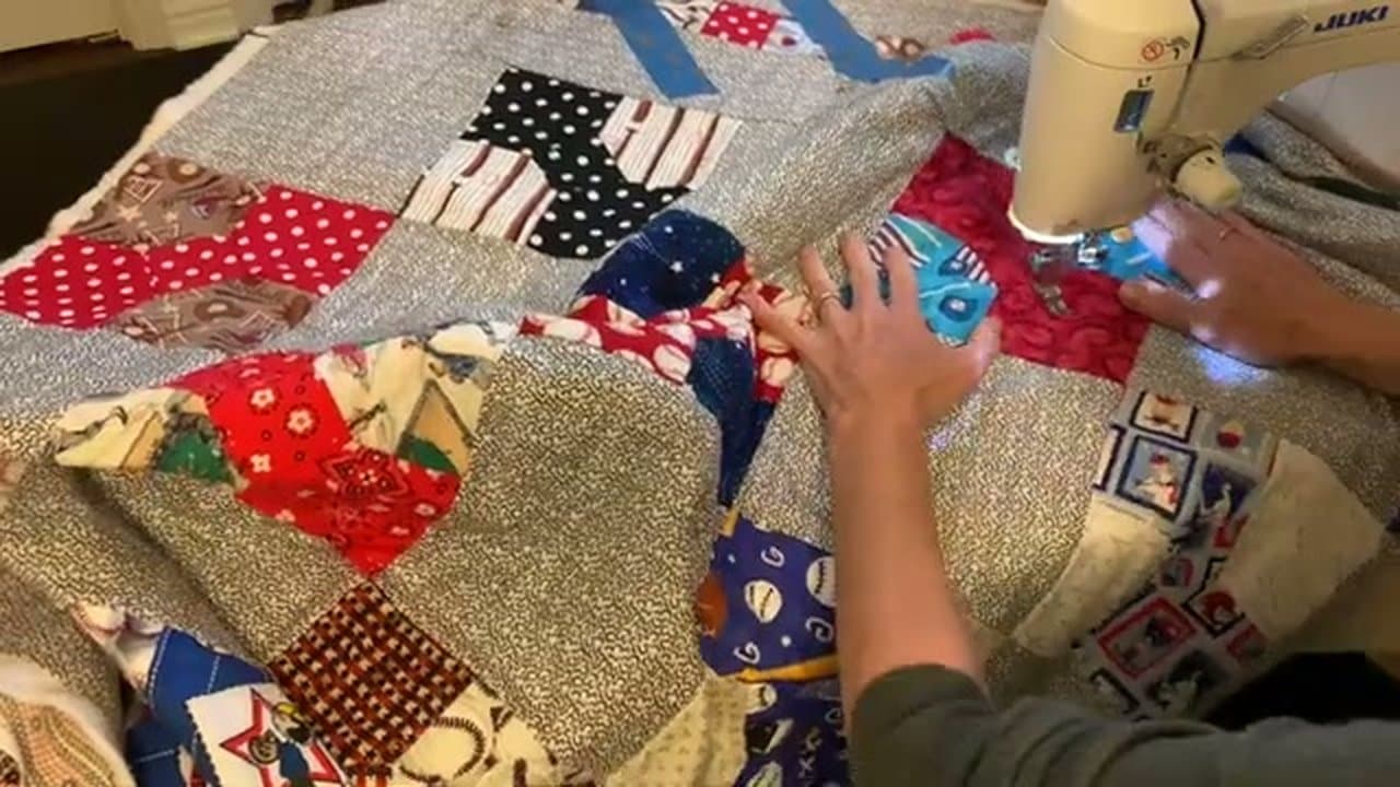 Step 4: Step 4: Stitch the First Diagonal Line