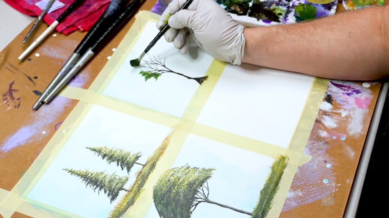 Step 4: Step 4: Paint a Leafy or Slim Canopy Tree