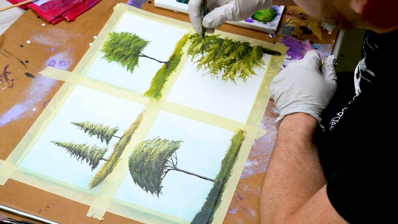 Step 5: Step 5: Paint a Side-Leaning Tree (Off-Center)