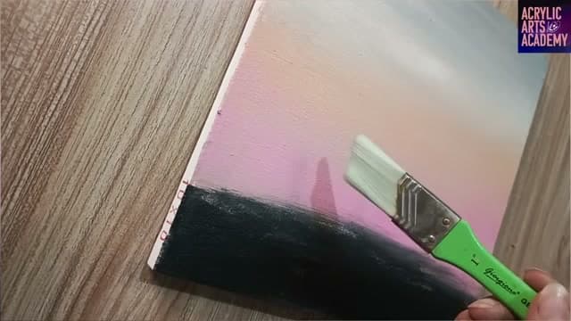 Step 1: Block In the Sunset Sky - How to Paint a Lavender Field with Acrylics