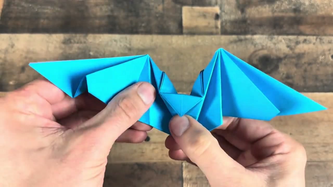 The finished result: How to Make a Paper Bat (Easy Origami for Halloween)
