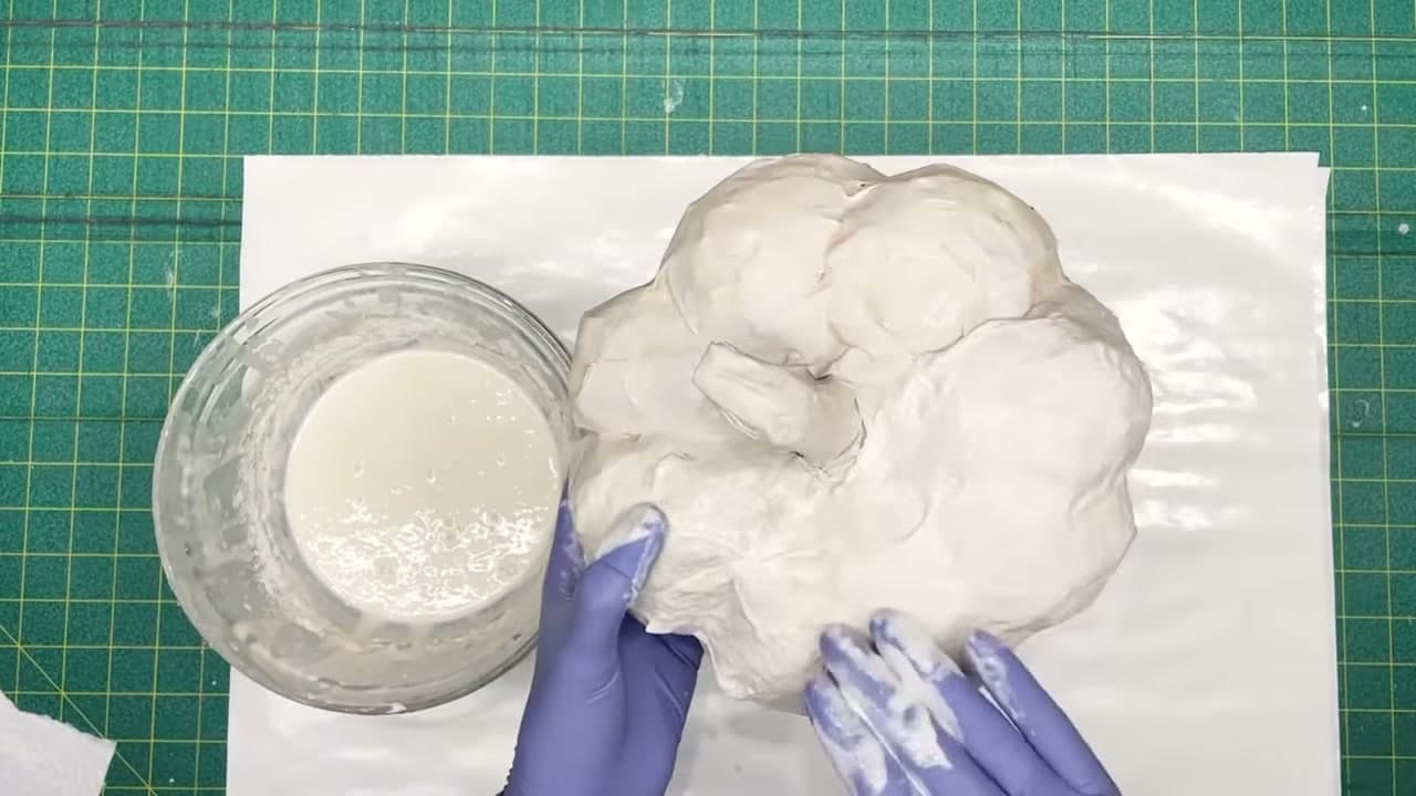 Step 9: Smooth It With Paper Towel - How to Make Paper Mache Pumpkins