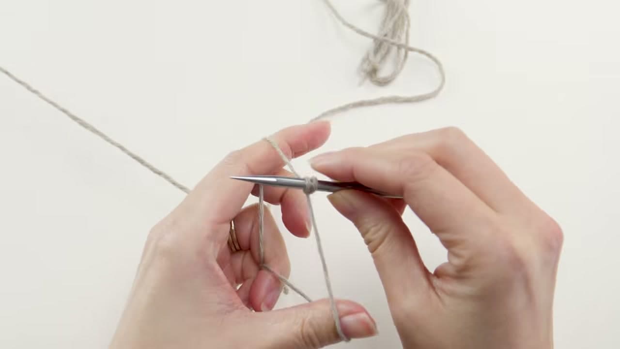 Step 2: Cast On Stitches With the Long Tail Method - How to Knit a Hat