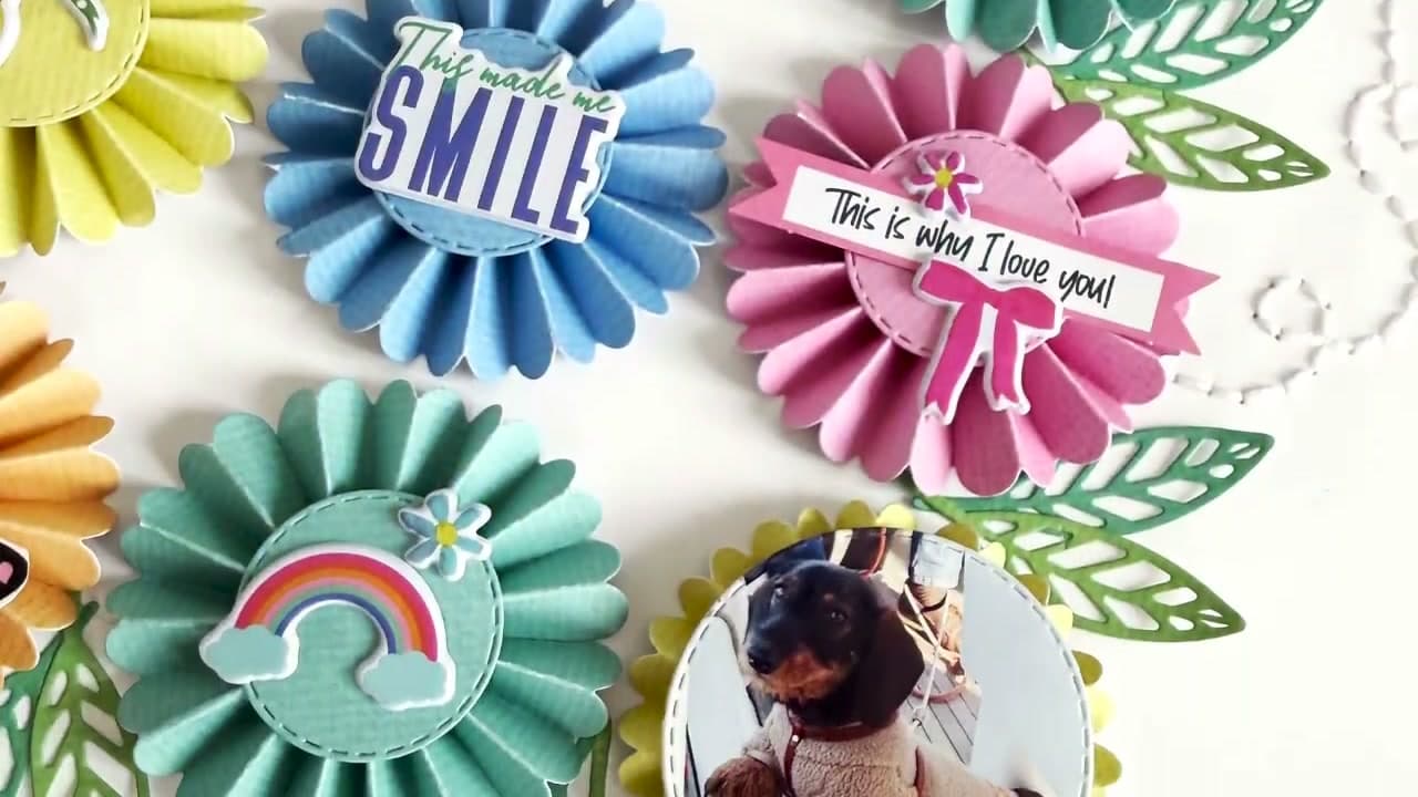 How to Make a Paper Rosette Scrapbook Layout