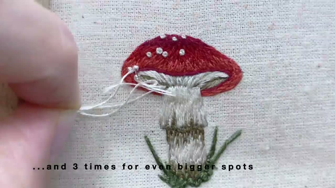 Step 7: Step 7: Add the White Spots with French Knots
