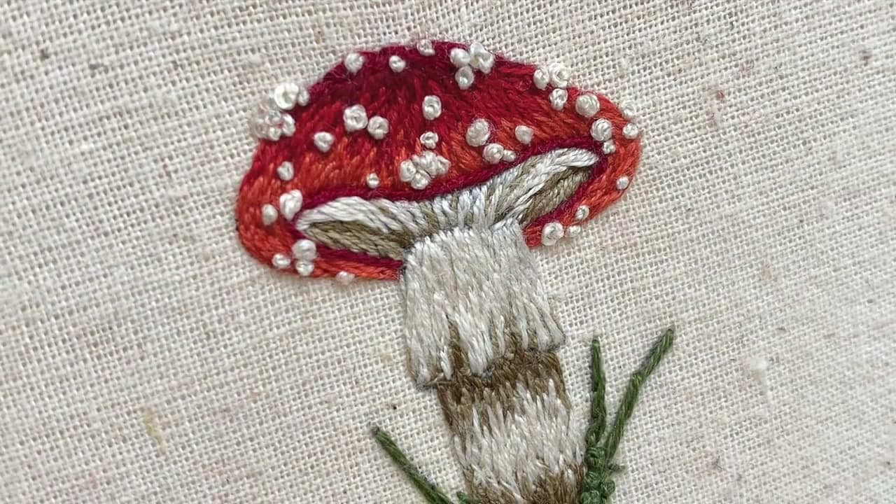 How to Embroider a Mushroom