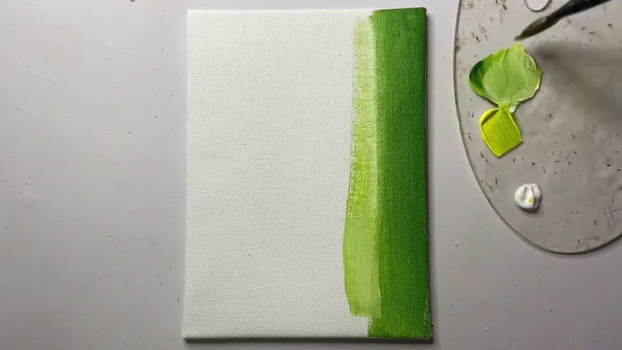 Step 1: Block In the Green Base - How to Paint a Forest with Acrylics (Beginner Step-by-Step)