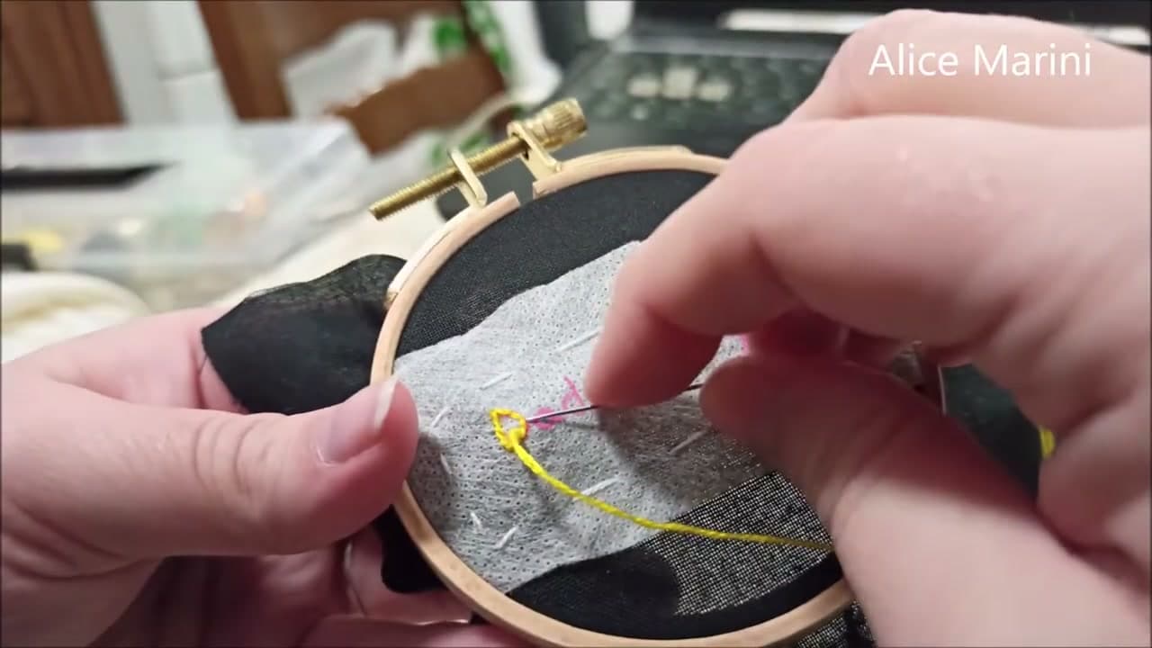 Step 4: Step 4: Start the First Letter with a Back Stitch